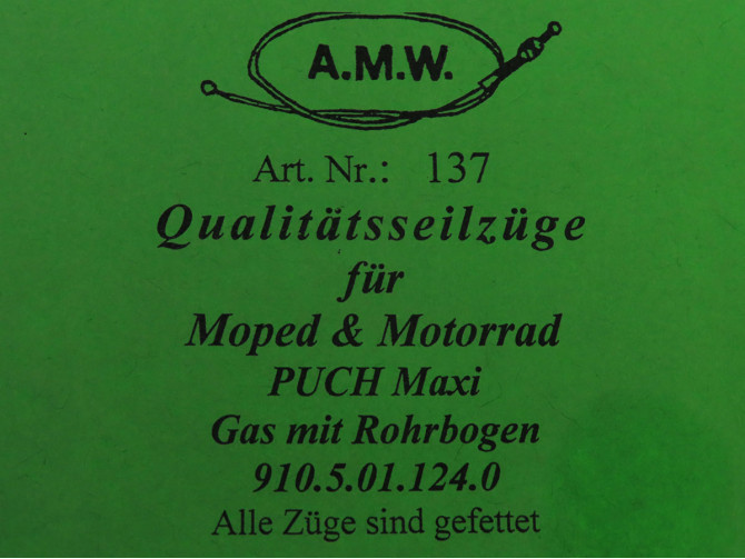 Kabel Puch Maxi gaskabel met elleboog A.M.W. product